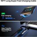 Super Fast Charger Type C, 25W USB C Wall Charger Fast Charging for Samsung Galaxy S25 Ultra/S25/S25+/S24+/S24 Ultra/S24/S24+/S23 Ultra/S22 Ultra/S21 with 10FT Long Android Type C Charger Cable 2Pack