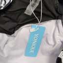 Yonique One Piece Swimsuits for Women Modest Tummy Control Swimdress Vintage Bathing Suits Skirt Swimwear (Large, White & Black Leaf)