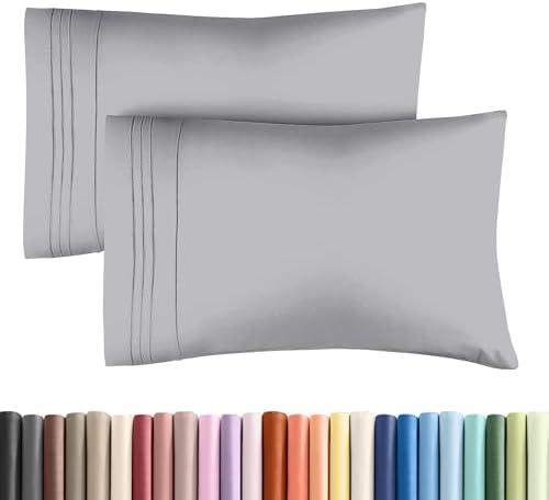 Queen Pillow Cases Set of 2 - Ultra Soft Hotel Quality Pillowcase Covers - Comfy Cozy Bedding for Women, Men, Kids & Teens - Machine Washable Pillow Protectors - 2 Pieces Set - Queen Size Steel Blue