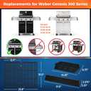Grill Parts for Weber Genesis 300 Series with Front-Mounted Control, Fits Weber Genesis E310 E320 E330 Series Grill, 19.5" Grill Grates 7524 + 17.5 Flavorizer Bars 7621 + Heat Deflector 7622