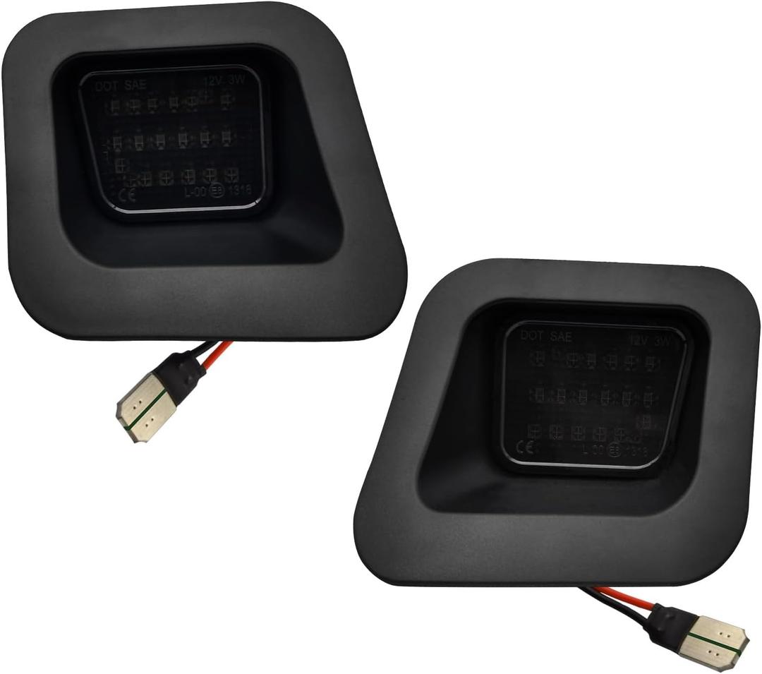 Full LED License Plate Light Tag Lights Assembly Compatible with 2003-2018 Dodge RAM 1500 2500 3500 Pickup Truck, 6000K White, Smoke Lens, 2 PCS (Black)