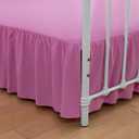 Bed Skirt Queen Size Ruffled Bed Skirt with Split Corners, 14 Inch Drop Dust Ruffle Bed Skirt with Platform, 14 Inch Drop, Pink