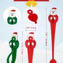 12 Pcs Christmas Garland Hooks Garland Hanger for Mantle Xmas Stocking Holder Silicone Adhesive Straps Ties for Wreath Door Frame - Red Santa Claus