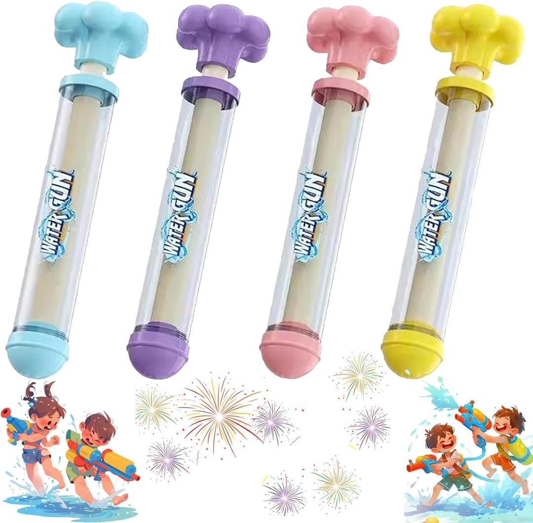 Firework Water Gun, Romantic Fireworks Style Water Spray Toy for Couples, High Pressure Pull-Out Sprinkler Spray Toys for Bathing (Pink, Yellow, Purple and Blue)