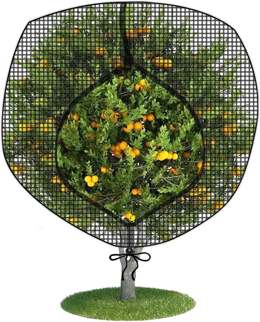 Fruit Tree Netting Covers with Zipper to Protect from Squirrels and Birds Large Netting for Fruit Trees Net Protection, Black, 10' x 13', 1 Pack