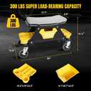 YELLOW JACKET Garage Mechanics Seat with Two Tool Tray and A Drawer, Mechanic Stool with Wheels 300 lbs Capacity, Workshop Creeper Seat for Auto Repair Work, Mechanic Rolling Stool