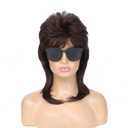 Adequate Mullet Wigs for Women, Joe Dirt, Emo Wig, 80s 90s Costumes Fancy Party Accessory Cosplay Wig, Halloween Man x (Dark Brown)