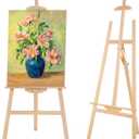 Falling in Art Easel Stand for Painting, Adjustable Wooden Easels for Painting Canvas Up to 42", Folding Art Easel for Drawing, Wedding Sign and Poster, Suitable for Kids and Adults, 47"L x 4"W x 4"H