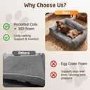 Orthopedic Dog Bed Medium Size Dog, Pocketed Coil Spring Support Joint Relief Small Dog Bed, 28"x23"x8", Waterproof Washable Pet Bed with Removable Zipper Cover & Non-Slip Bottom, Gray