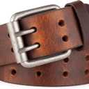 F&L CLASSIC Leather Work Belt, Heavy Duty Double Prong full grain Leather Belts for Men 1 1/2", Mens Casual Belts for Jeans (34 (Fits Waist 32"-33"), Vintage-brown)
