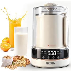 10 in 1 Nut Milk Maker Machine, 40oz/1.0L Soy Milk Maker with Auto Clean/24H Delay/Keep Warm/Boil Water, Almond Milk Maker for Homemade Oat, Juice, Milk Shakes, Plant Based and Dairy Free Beverages (Beige)