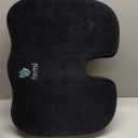 FOMI Extra Wide and Thick Firm Coccyx Seat Cushion | 20 x 16 x 3.5 | Large Black Orthopedic Memory Foam Pad for Car or Truck Seat, Office Chair, Wheelchair | Back Pain Relief