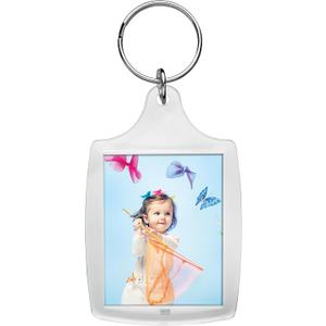 1.375" x 1.75" Acrylic Photo Snap-in Keychain - Pack of 25