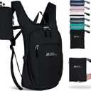 Hiking Backpack 10L/15L Small Daypack Lightweight Packable Travel Foldable Water Resistan for Women Men (Black, 10L)