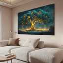 Canvas Wall Art Decor Artwork for Walls Green Gold Wall Art Decor Tree of Life Wall Art for Living Room Tree Wall Decor Art Wall Art Paintings Prints Art Work for Room Home Office Wall Decor 20" X 40"
