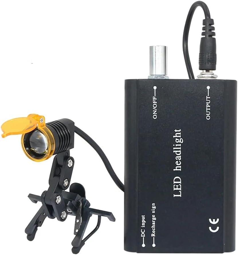 3W Dental Headlight with Clip for Loupes Glasses Portable LED Headlamp