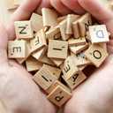 500 Wood Letter Tiles,Scrabble Letters for Crafts - DIY Wood Gift Decoration - Making Alphabet Coasters and Scrabble Crossword Game