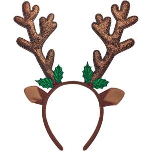 3 x CHUN-YAN Christmas Reindeer Antlers Headband - Deer Antlers Headbands for Christmas Hair Accessories - Reindeer Headbands for Women Holiday Party Favors Supplies
