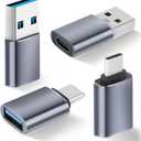 USB to USB C Adapter 4 Pack, 2*Type C Female to A Male Charger Converter & 2*USB C Male to USB 3.0 Female for Apple Watch iPhone 15 Pro Max 14 13 12,AirPods Ultra 8 9 Samsung, OTG Adapt USB to USB C