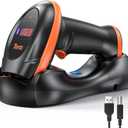 Tera Pro Series Wireless 1D 2D QR Barcode Scanner with Cradle Display Counting Screen Extra Fast Scanning Speed Ultra High Resolution Handheld Image Bar Code Reader for Warehouse Inventory HW0008