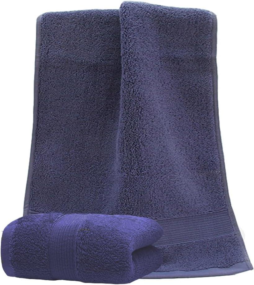 JININQ 2 Piece 100% Cotton Soft Hand Towels 13.4" x 29.5",Premium Face Towels Set for Bathroom, Gym, Home (Blue)