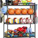 Garage Sports Equipment Organizer with Wheels, All-in-One Ball Storage