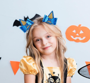 Blue Ears Hair Clips Dog Ears Hair Clips Glitter Bow Barrettes for Halloween Costume Birthday Decorations Blue Party Supplies