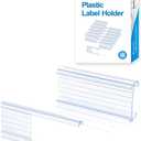 Diteje 30 Pack Plastic Wire Shelf Label Holder,Removable Shelving Rack Clips with Paper Inserts Compatible with Metro and Nexel 1-1/4inch Shelves,3.15x1.18inch