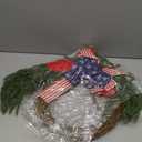 Daifunli Patriotic Wreath for Front Door 16 Inch Red White Blue Wreaths Memorial Day 250th Anniversary 4th of July American Flag Decorations for Independence Day Wall Window Home Porch Holiday Decor