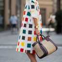 BDAILKA Women's Shirt Dress Casual Midi Dress Button Down V Neck Fit A-Line Shirt Dresses (White, S)