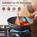 SENSARTE Nonstick Wok Pan with Lid 11-inch, Healthy Stir-fry Pan Induction Cookware with Swiss Granite Coating, Deep Frying Pan Skillet with Stay-cool Handle, PFOA Free
