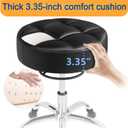 Rolling Stool Heavy Duty 400lb: Super Soft Seat Cushion,360 Swive,Height Adjustability,No Squeaky Noises,No Tip Over, New Upgraded Salon stool Chair, for Tattoo Facial Massage Spa Medical (Black)