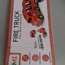TEMI Fire Trucks Boy Toys for Toddlers 3-5 Year Old - Firetruck Toys for Kids 3 4 5 6 7, Transport Vehicle Carrier Set, Birthdays Gifts for Kids Girls Aged 4-6