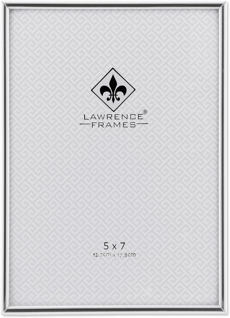 Lawrence Frames Simply Metal Picture Frame, 5 by 7-Inch, Silver