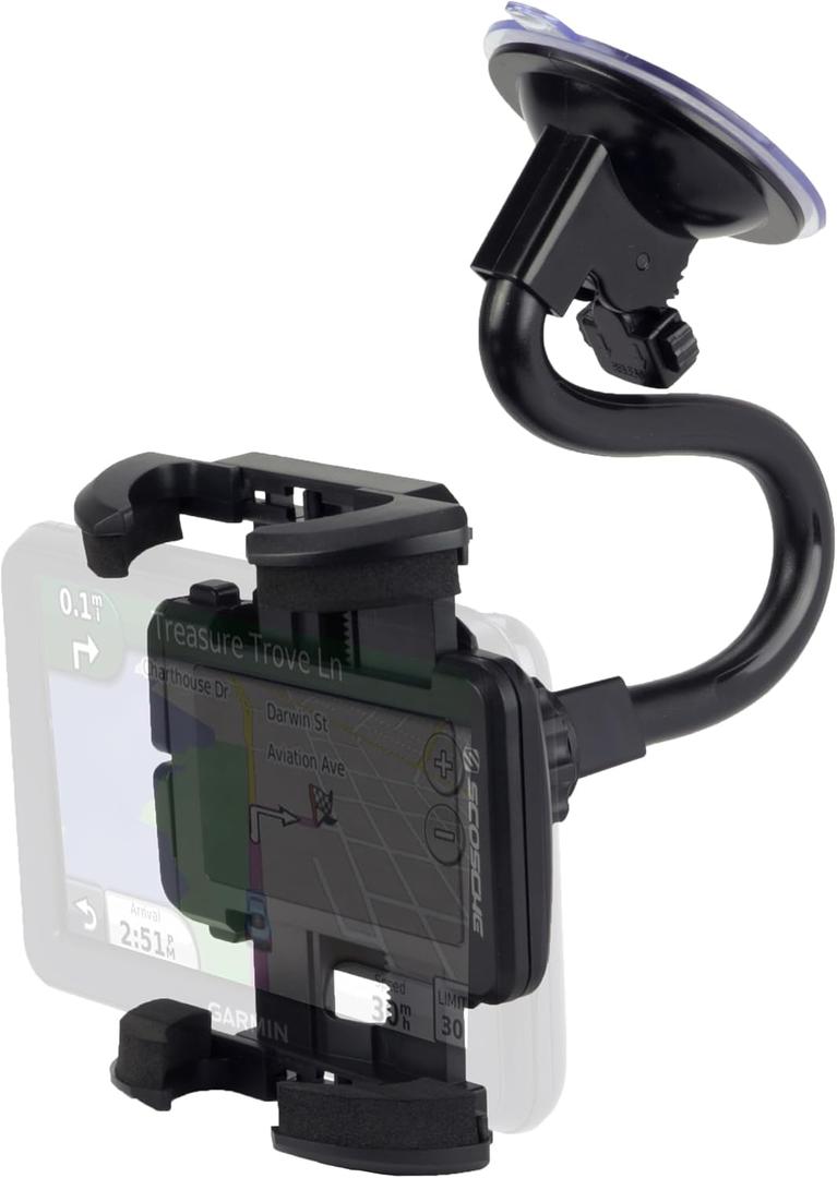 Scosche IUHW9R StuckUp 2-in-1 Mount Kit for Mobile Devices, Non-Magnetic, Vent Mount or Suction Cup Base for Vehicles, XL