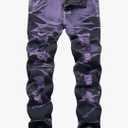 Men's Regular Fit Distressed Jeans Slim Fit Ripped Denim Pants Slim Straight Leg Stacked Jeggings 30