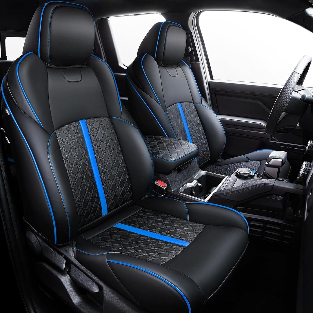 Leather Seat Covers Custom Fit for Tacoma Gen 4th (2024-2026) Double Cab | Custom Fit for SR, SR5, TRD PreRunner, TRD Sport, TRD Off-Road, Limited, Trailhunter - Fully Covered - Fit Like a Glove