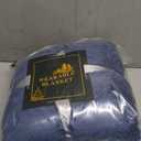 Wearable Blanket Poncho Cape Wrap for Adult, Cozy Sherpa Fleece Pocketed Shawl TV Throw Blankets for Office and Lounge(Dust Blue,58'' x 64'')