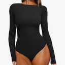 REORIA Women's Boat Neck Long Sleeve Bodysuit Basic Going Out Body Suits Tops 2025 M