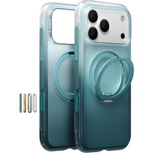 TORRAS Ostand O3 Air for iPhone 17 Pro Case with 360 Magnetic Stand, Fit for Magsafe, Military Drop Protection, Camera Control, Shockproof Phone case for iPhone 17 Pro 6.3'', Misty Fjord Blue