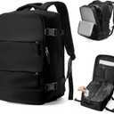Vacuum Backpack Travel with Pump,Large Travel Backpack with Vacuum System,Mochila compresion al vacio,Flight Approved 18x14x8,Waterproof Carry on Personal Item Laptop Backpacks,Black