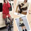 iceROSE Fleece Lined Tights Women - Sheer Black Thermal Leggings Thick Warm Pantyhose Fake Translucent Dress for Cold Winter (Large-X-Large)