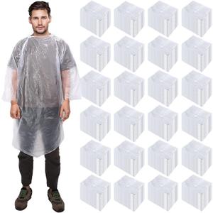 Pasimy 150 Pcs Disposable Rain Ponchos Bulk for Adults Emergency Ponchos with Hood for Man Women Travelling Camping Hiking (Clear)