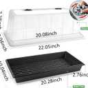 1020 Plant Tray with Tall 7.3'' Dome, 5-Pack Extra Large Seed Starter Tray with Humidity Domes, Heavy Duty 1020 Trays and Flats with Lid, Seed Germination Mini Greenhouse No Hole for Balcony Garden