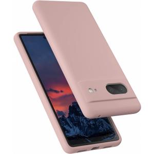 E Segoi Designed for Pixel 7 Case, Liquid Silicone Gel Rubber Shockproof Case Soft Microfiber Cloth Lining Cushion Compatible with Pixel7 6.3 inch (Pink Sand)