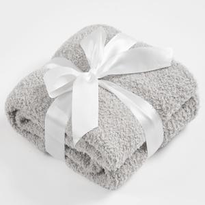 CYMULA Kids Throw for Boys and Girls 30 x 40 inches, Soft Cozy Cute Swaddle Fleece Throw, Light Grey