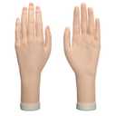 Practice Hand for Acrylic Nails Realistic Mannequin Hand for Nails Practice Soft Flexible Bendable False Fake Nail Hand Art Trainer Manicure Practice Hand Tool and Rings Display of Bracelets (Left)