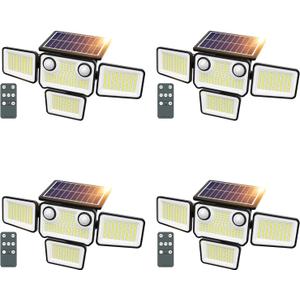 Outdoor Solar Lights for Outside, 324 LED 3000LM Motion Sensor Outdoor Lights Waterproof IP65, 4 Heads Solar Powered Flood Security Light with Remote Control & 3 Mode for House Yard 4 Pack