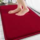 OLANLY Thick Memory Foam Bath Mats Rugs 30x20, Extra Soft Absorbent Bathroom Rug, Quick Dry Bath Mat, Non-Slip, Machine Washable Carpet for Bathroom, Tub and Shower, Home Decor Accessories, Red