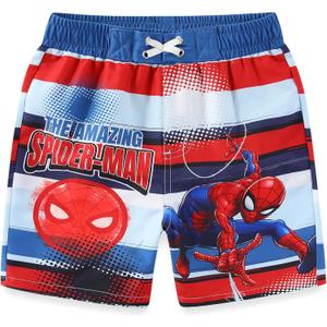 Marvel Avengers Boys UPF 50+ Swim Trunks Bathing Suit for Toddler and Big Kids, Size 5 (Red/Blue)